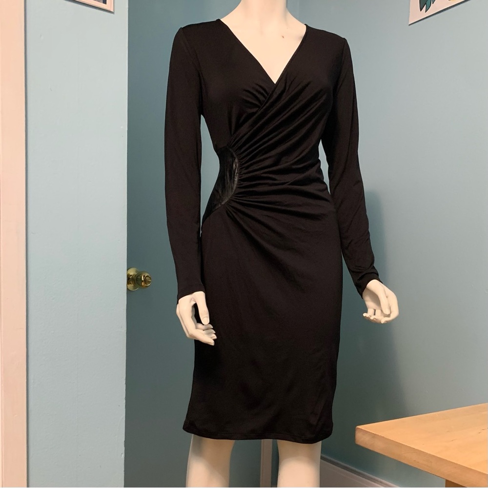 Elegant Black Long Sleeve Ruched Dress for Night Out